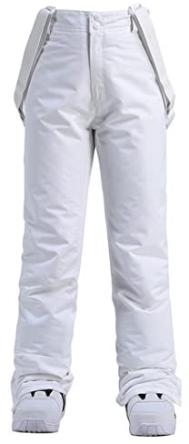 Outdoor-Schneehose, 35 Grad, Übergröße, elastische Taille, Herrenhose, Winter-Skaterhose, Skifahren, Outdoor, Skihose für Damen, Weiß, XL