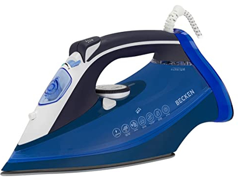 Becken Plancha de Ropa 7093206, 3000W, Suela Cerámica, Golpe de Vapor 120g, Función de Autolimpieza, Azul