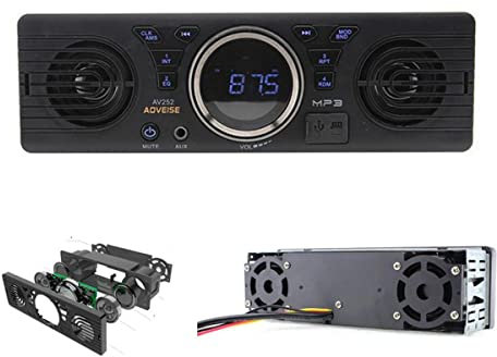 WEPARTICULAR Autoradio 12V SD Card MP3 Audio AV252 Radio Altoparlanti integrati con Altoparlanti Host Bluetooth