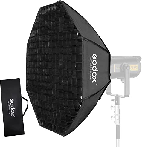 Godox Softbox Octagon Softbox 37in / 95 cm Bowens Mount and Honeycomb Grid | Para iluminación estroboscópica Monolight Photo Studio