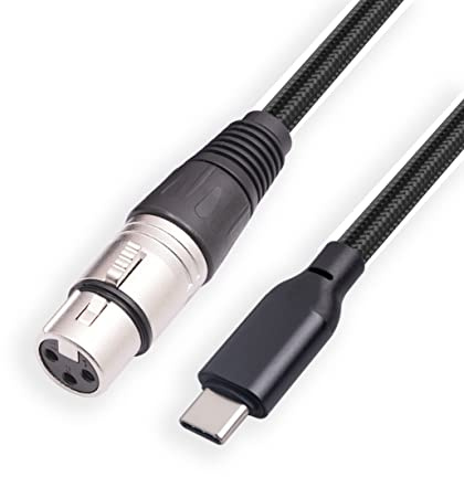 XLR-Buchse auf USB-C-Kabel, USB-C-Mikrofonkabel, 3,5 m, USB-Typ-C-zu-XLR-Buchse, Kabelanschluss-Adapter für iPhone 15, iPad Pro, Samsung, Huawei, Google, USB-Typ-C-Geräte, verbinden Sie das Mikrofon