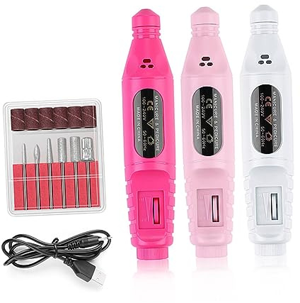 Ponceuse à Ongles Portable en Abs pour Manucure, Outil Nail Art | Polissage Électrique, Format Stylo Usb, Usage Professionnel et Maison, pour Amis Passionnés de Nail Art