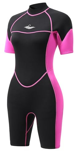 3mm Shorty Wetsuit for Women - Neoprene Dive Skin Back Zip Scuba Diving Suit One Piece Wet Suits Full Body Rash Guard for Diving Snorkeling Surfing Swimming