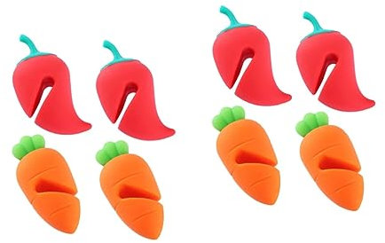 TOPBATHY 8pcs Carrot Chili Silicone Lid Lifter Kitchen Pot Lid Stand Lovely Stopper Heat Resistant Lifter for Home Spill Stopper Material Function for Cooker Top