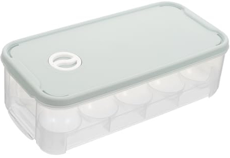 Veemoon 10-compartment Portable Egg Storage Box with Lid Blue Fridge Egg Holder Organizer Container for Refrigerator Kitchen Tray Dispenser for Household Use