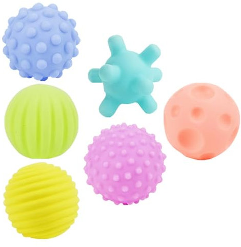 EOYVAIL Babybälle,Sinnesbälle für Neugeborene, weiche Bälle, sensorische Aktivitätsspiele für Kinder jeden Alters, Geschenkideen (6 Stück)