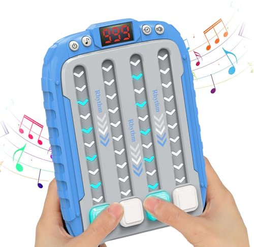 Blue Quick Push Button Table Game - Adjustable Modes, Kids Rhythm Game for Boys & Girls
