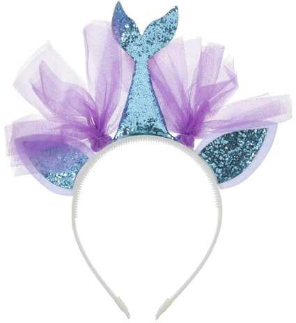 AUTSUPPL Glitzerndes Meerjungfrauen Haarband Netzstoff Leichtes Kinder Haarreif Farbecht Formstabil Party Zubehör für Kostüm Karneval Geburtstag