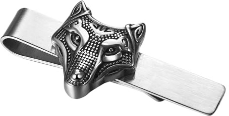 Flongo viking slipsklämma manschettknappar för män: Vintage silver kompass slipsnål skandinaviska pirater norska smycken rostfritt stål totem amulett fars dag man gåva, rostfritt stål