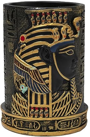 lachineuse - Stifteköcher Pharao, schwarz – Bewahren Sie Ihre Stifte im ägyptischen Stil auf – Deko-Objekt Büro Ägypten antik – originelle Geschenkidee als Souvenir für Ägypten – Geschenk für Herren