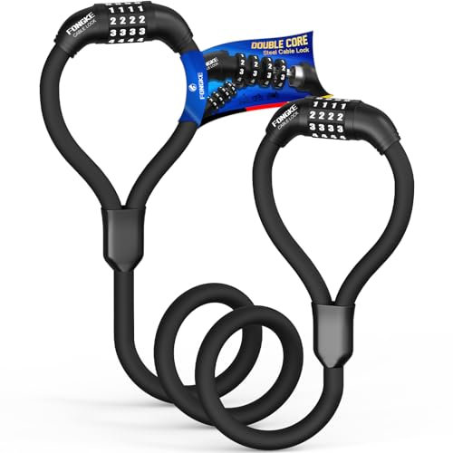 Lucchetto Bici Antifurto, Lucchetto Monopattino Elettrico, Lucchetto Combinazione a 4 Cifre, Lucchetti Cavo Blocco 105cm/12mm, Catena per Bici, Moto, Scooter, Passeggino