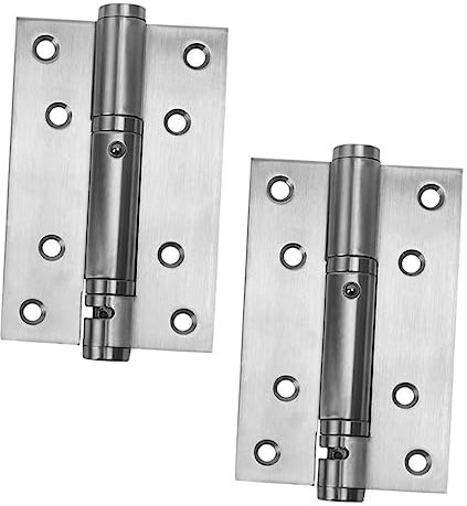 Uonlytech Lot de 2 Charnières à Fermeture Automatique en Acier Inoxydable, Vitesse de Fermeture Réglable, Dispositif D’amortissement pour Porte