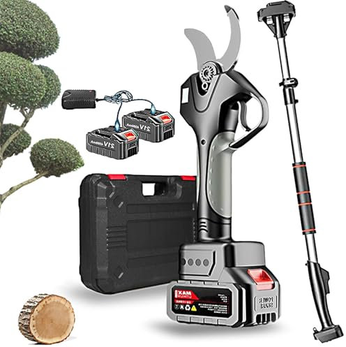 Cesoie Da Giardino Elettriche, Con Manico Estensibile, Diametro Di Taglio 50 Mm, Con Motore Brushless, Schermo Lcd, Forbici Da Potatura A Batteria, Per Rami, Forbici Da,Rod+Battery1