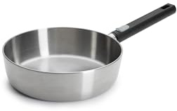 Woll Logic Steel - Padella a bordo alto, induttiva, diametro 24 cm, altezza 7 cm, con manico rimovibile, adatta per tutti i piani cottura, senza PFAS