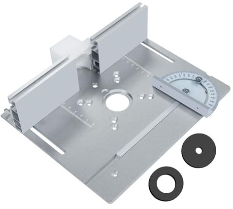 Placa de Inserción for Mesa Fresadora for Madera, Mesa for Fresadora de Aleación de Aluminio con Guía de Inglete, Base Versátil for Tallado y Rectificado
