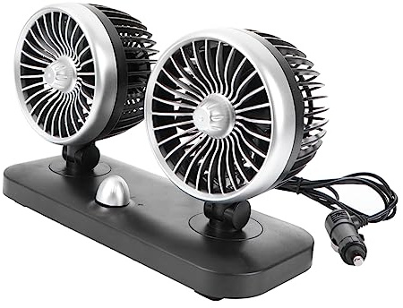 DOITOOL Ventilador USB Doble Cabezal para Coche Refrigeración para Camiones y Vehículos Diseño Portátil y Ajustable Bajo Consumo Energético