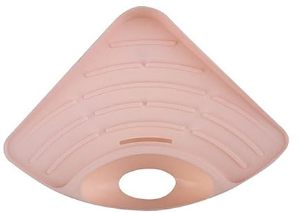 UTHCLO Porta Spugna Angolare Triangolare per Cucina e Bagno in Plastica Ventosa e Due Fori di Drenaggio, Organizer Facile da Pulire per Piccoli Oggetti