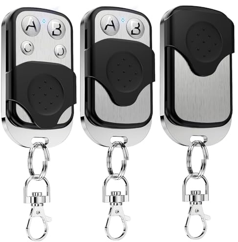 3Pcs Mando Garaje Universal 433Mhz, Mando a Distancia Clonador Puerta Garaje Codigo Fijo, Duplicador de Mandos de Garaje, Control Remoto Inalámbrico Automático para Puerta de Garaje