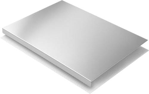RONDA Tagliere Spianatoia Acciaio Inox 90x50 cm - Made in Italy | Piano da Lavoro Alimentare Professionale, Antibatterico e Antiscivolo con Piega 2 cm per Impastare Pizza, Pane e Pasta