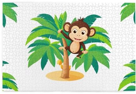 Jigsaw Puzzles1000 Piece Yyhwhjde Monkey On The Coconut Tree Picture Educational Intellectual Wooden Puzzles, Fun Puzzles, Stress Relieving Puzzles
