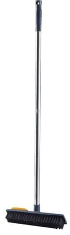 Floor Scrub Brush with Scraper, Telescopic 74cm Handle, Abs Yellow | Dual Use Design, 45 Degree Tight Fitting Head, Edge Cleaning Force, Home Floors, Tiles, Windows, Carpets