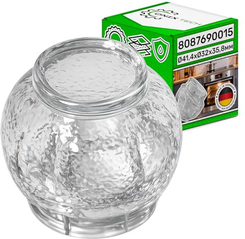 Coperchio in Vetro Ø41,4mm per Lampadina Forno 8087690015 546882 per AEG | per Electrolux per Juno para per Teka - Garanzia di 5 Anni - MADE IN GERMANY - ONIX TECH
