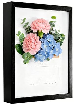 JUNANDHBAO Cadre Photo 3D, 30 X 40 Cm Cadre Photo Profond À Remplir, avec Plaque Acrylique Transparente, Cadre Objet 3D Profond 3cm, Cadre Profond en Bois, Vitrine Carré Profond, pour les Murs, Noir