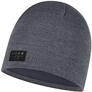 Buff Men Knitted Hat - Solid Grey, One Size