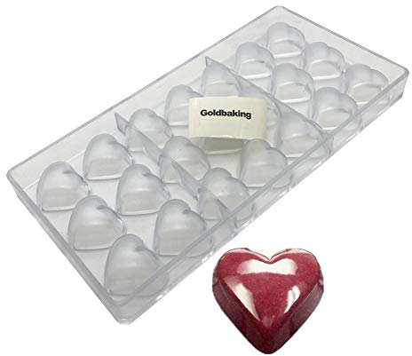 Stampo per cioccolato a forma di cuore in policarbonato 2089 Trasparente