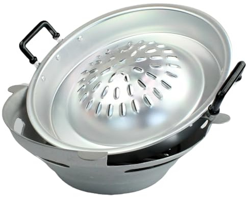 mamameya2511 1 set (padella + fornello) Mookata Thai coreano barbecue affumicato bistecca grill carbone alluminio 35,6 cm