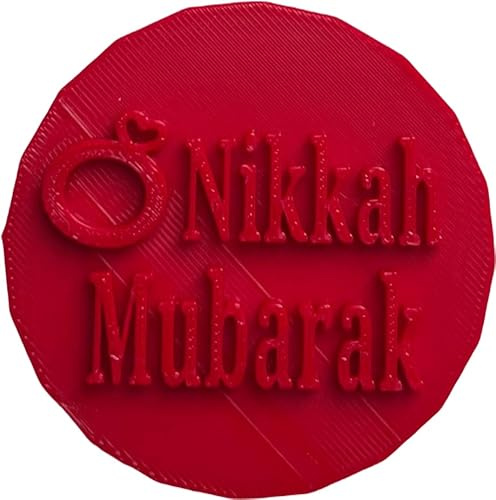 S.S Nikkah Mubarak Cake Cupcake Cookie Stamp Embosser for Icing Fondant Ramadan Hajj Umrah Eid Muslim Wedding Cookie Cutter (2 Pieces)