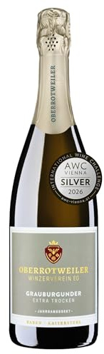 Oberrotweiler Grauer Burgunder Sekt Extra trocken - SILBER 2025 AWC Vienna - fülliger, kräftiger Geschmack, perfekt als Aperitif - Badischer Winzersekt (1 x 0,75l)