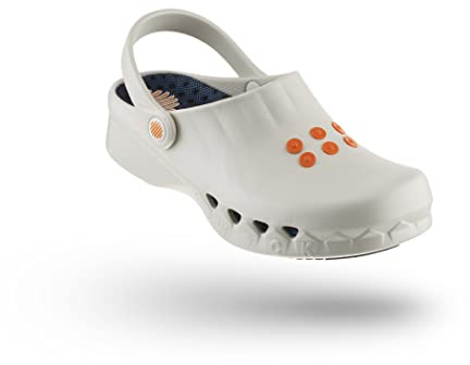 WOCK Nube con Soletta, Zoccolo Sanitario Donna e Uomo, Zoccoli Sanitari Ultraleggere Antiscivolo SRC, Antistatico e Traspirante con Cinturino
