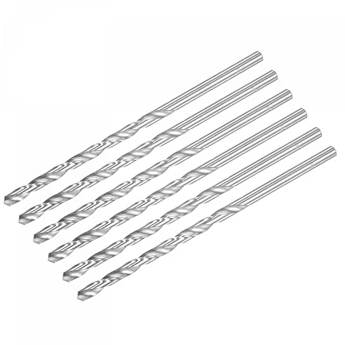 sourcing map 6 Stk. HSS Spiralbohrer (Hoch schnell Stahl) extra lange Spiralbohrer 6,2mm Durchmesser 160mm