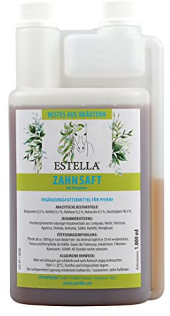 ESTELLA Zahnsaft | 1 l | Ergänzungsfuttermittel für Pferde | Mit Vitalpilzen & Kräuterkonzentrat