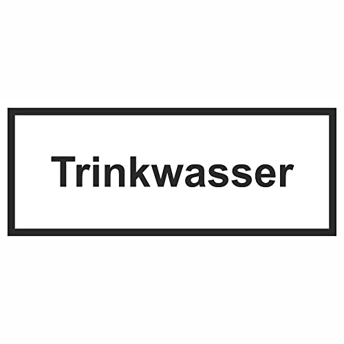 Indigos UG - Schild Trinkwasser - - 12x5 cm - Warnung - Sicherheit - Hotel, Firma, Haus - Aluverbundplatte 3mm - Hinweisschild - Warnschild