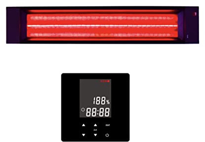 B-Ware infraröd strålkastare InfraROTmed 1 300 W + icon 1 touch-kontroll djupvärme fullspektrumstrålkastare för bastu och infraröd kabin, för eftermontering eller självbyggnad