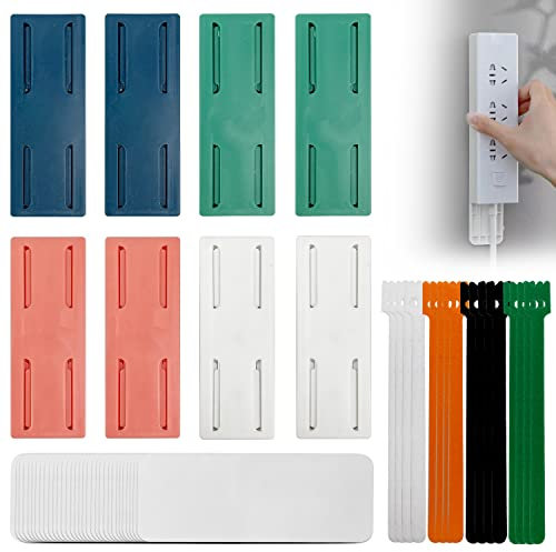 8 Piezas Auto Adhesivo Fijador Power Strip,Soporte para Regleta De Enchufes Montado En la Pared Sin Orificios,Se Puede Utilizar En Cajas De PañUelos,Enrutadores InaláMbricos,Enchufe De Pared Fijo