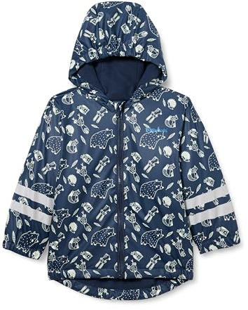 Playshoes Fodera in pile della giacca antipioggia, Giacca antipioggia impermeabile Unisex - Bambini e ragazzi, animali della foresta marina, 92