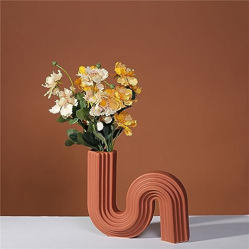 Surwin Vaso Decorativo da Interno, Fiori Vasetti Soprammobili Moderni per Regalo Decorazione da Tavolo Vaso per Piante Creativo, Piante Balcone Accessori (Rosso)