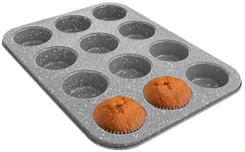 orion group Granitform Backform Muffinform Muffinblech zum Backen von Muffins aus Granit 35x26 cm GRANDE