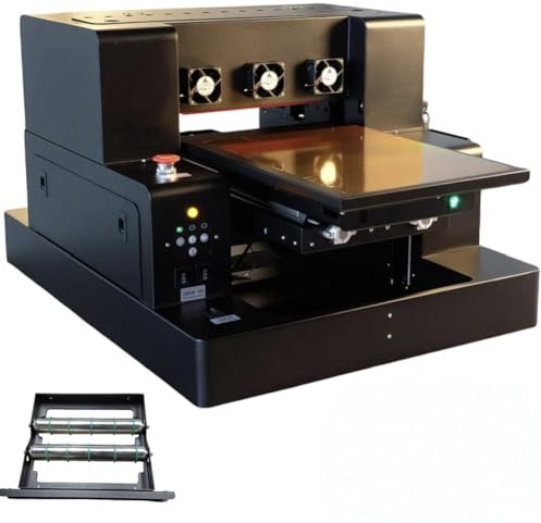 Stampante UV A3 UV Led Flatbed Stampante Multifunzione UV Printer Getto D'inchiostro Portatile USB 1440 x 1440 dpi 220V Con Rotazione per Bottiglie/Carta/Custodia del telefono/Plastica/PVC/Legno/UVDTF