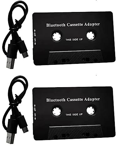 Wlauqueta 2X Universal Cassette Bluetooth 5.0 Audio Car Tape Adaptador Estéreo Aux con Micrófono para Teléfono MP3 Cable AUX Reproductor de CD