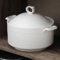 Vnook Ceramic Soup Tureen,Porcelain Soup Bowl with Lid for Restaurant Home Kitchen White Decoration Soup Pot(1800ml)