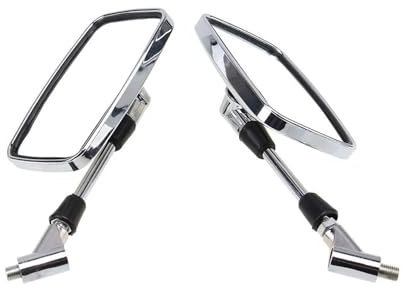 Lenkerendenspiegel Chrom Rückspiegel Motorrad Zubehör 10mm Universal Rechteck Bike Roller Seite Rückansicht Für Ducati Motorrad Rückspiegel