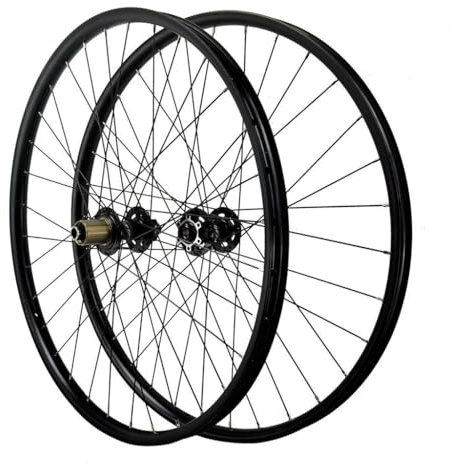 LPYDWZ 26 27,5 29 Zoll MTB Laufradsatz, Doppelwandige Aluminiumlegierung Vorder und Hinterrad Scheibenbremse Fahrradräder 32H Felgenkompatibilität 8-12 Gang Kassettenschwungrad(26 ER)