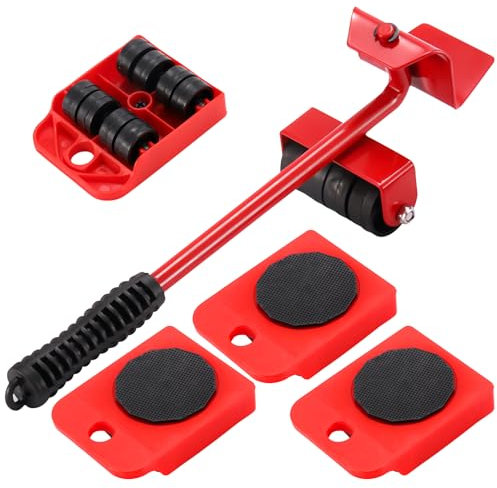 Casbomy Möbelheber Möbelrollen Transportroller Möbeltransportrollen Möbelgleiter für Schwere Möbel Umzugshelfer Furniture Mover 1 Brecheisen und 4 Möbel Rollen