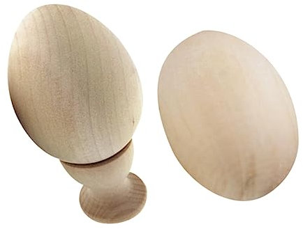 MUSISALY 2 Sätze Unfertige Kinder Holz-eier Diy Bemaltes Holz Ei Spielzeug Holzhandwerk