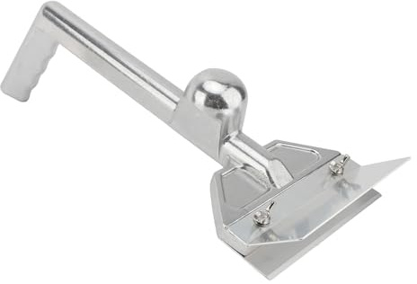 OUCRIY Raschietto da stiro con lame in acciaio inox di ricambio, manico lungo ed ergonomico, raschietto per griglia in alluminio con piano piatto per uso commerciale