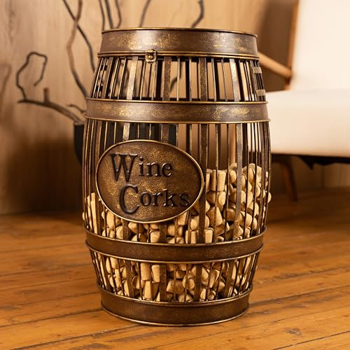 BellaWick Wine Barrel Table - Cork Catcher Accent Table. Cork Holder Decorative and Storage - 2000 Corks - Regular